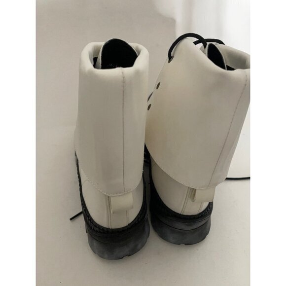 Free People Goldie Lug Sole Lace UP Combat Off White Boots Sz 38 US 8 NEW $268 - Picture 8 of 9